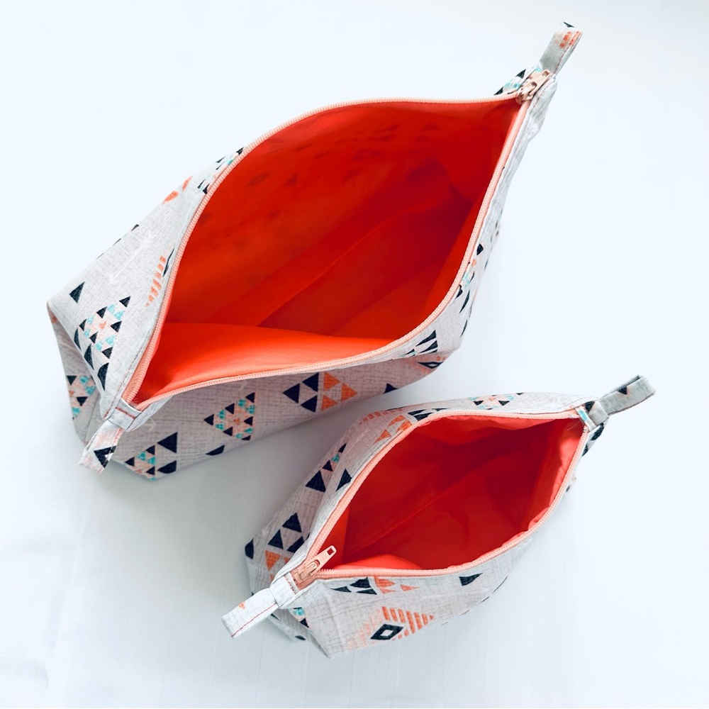 Geometric Patterned Pouch Set - Picture 2 of 8